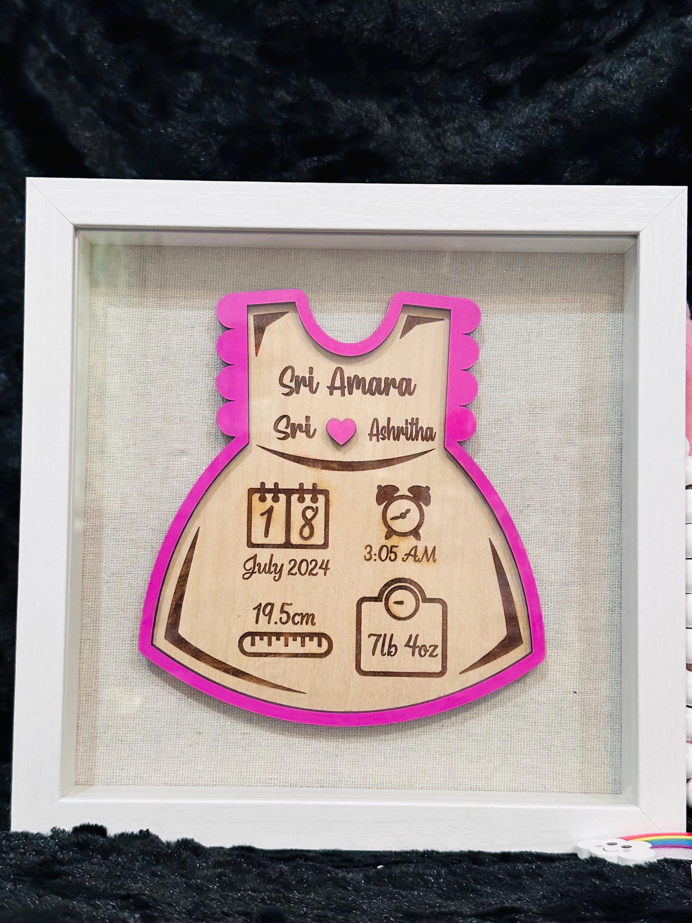 Baby Announcement Frame, Baby Announcement Sign, Baby Birth Sign, Baby Birth Stat shadow Box, Baby Name Sign, Baby Namesake Shadow Box, Gift