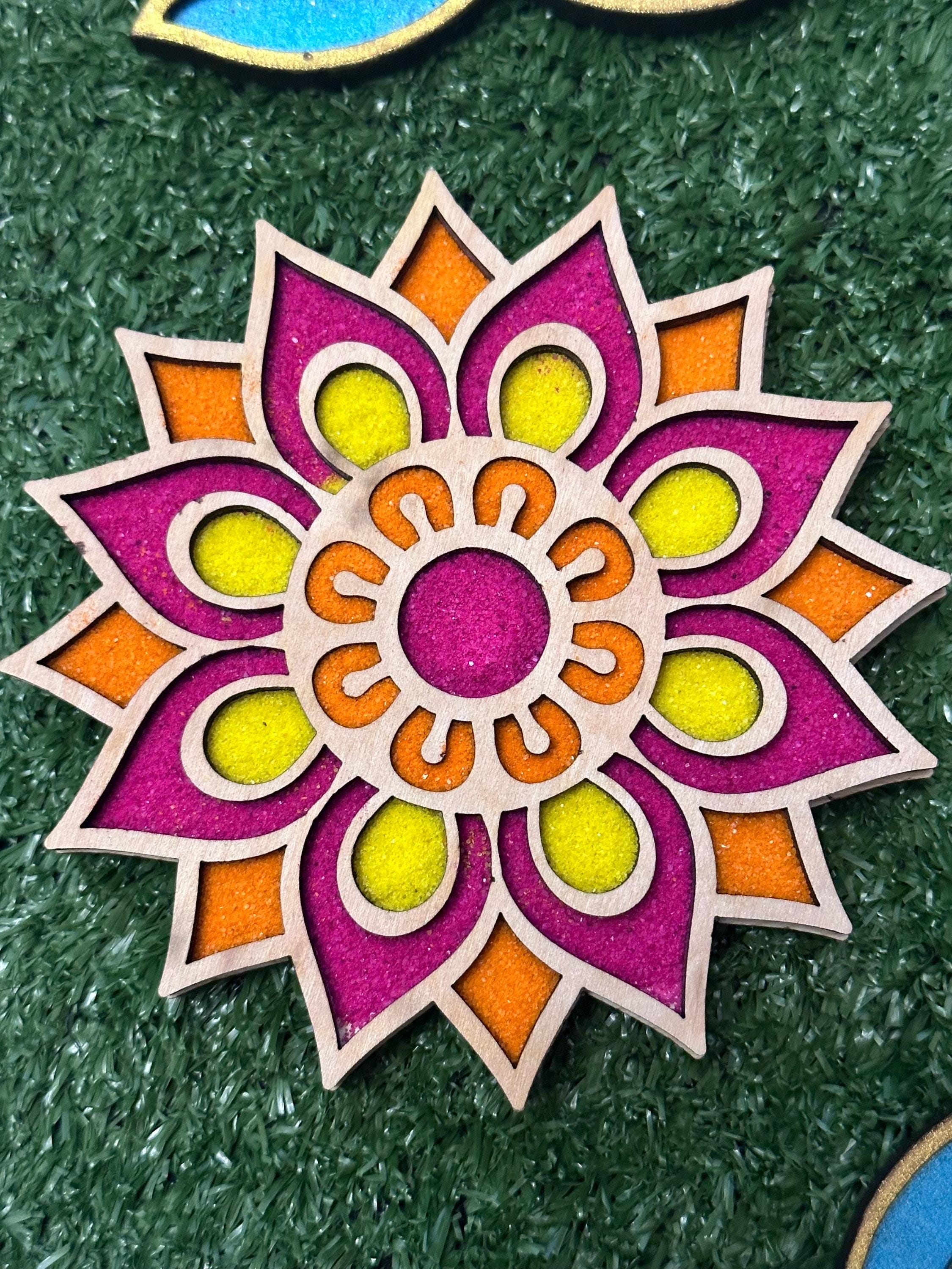 Wooden Rangoli, Rangoli for Diwali, Mini Rangoli, Wooden Rangoli, Diwali Gifts, Navratri Gifts, Mini Diy Rangoli, Diwali Rangoli