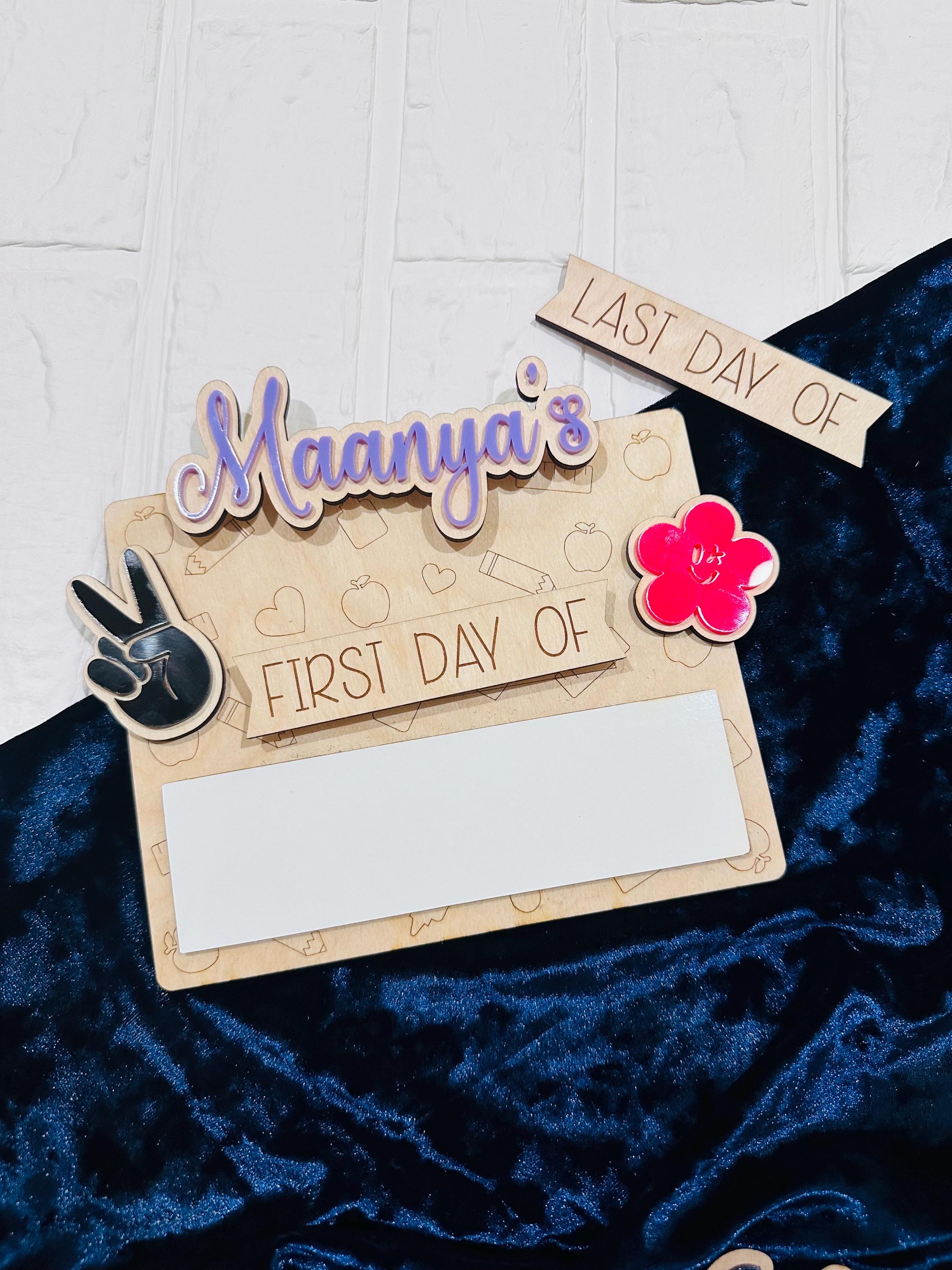 First Day of School Sign, Interchangeable School Sign, Back to School Sign, Back to School Photo Prop, First Day Last Day Board, DryErase