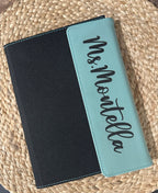Laserable Leatherette Portfolio with Notepad, Personalized Teacher Portfolio, Custom Leather Notepad Holder, Teacher Appreciation Gifts