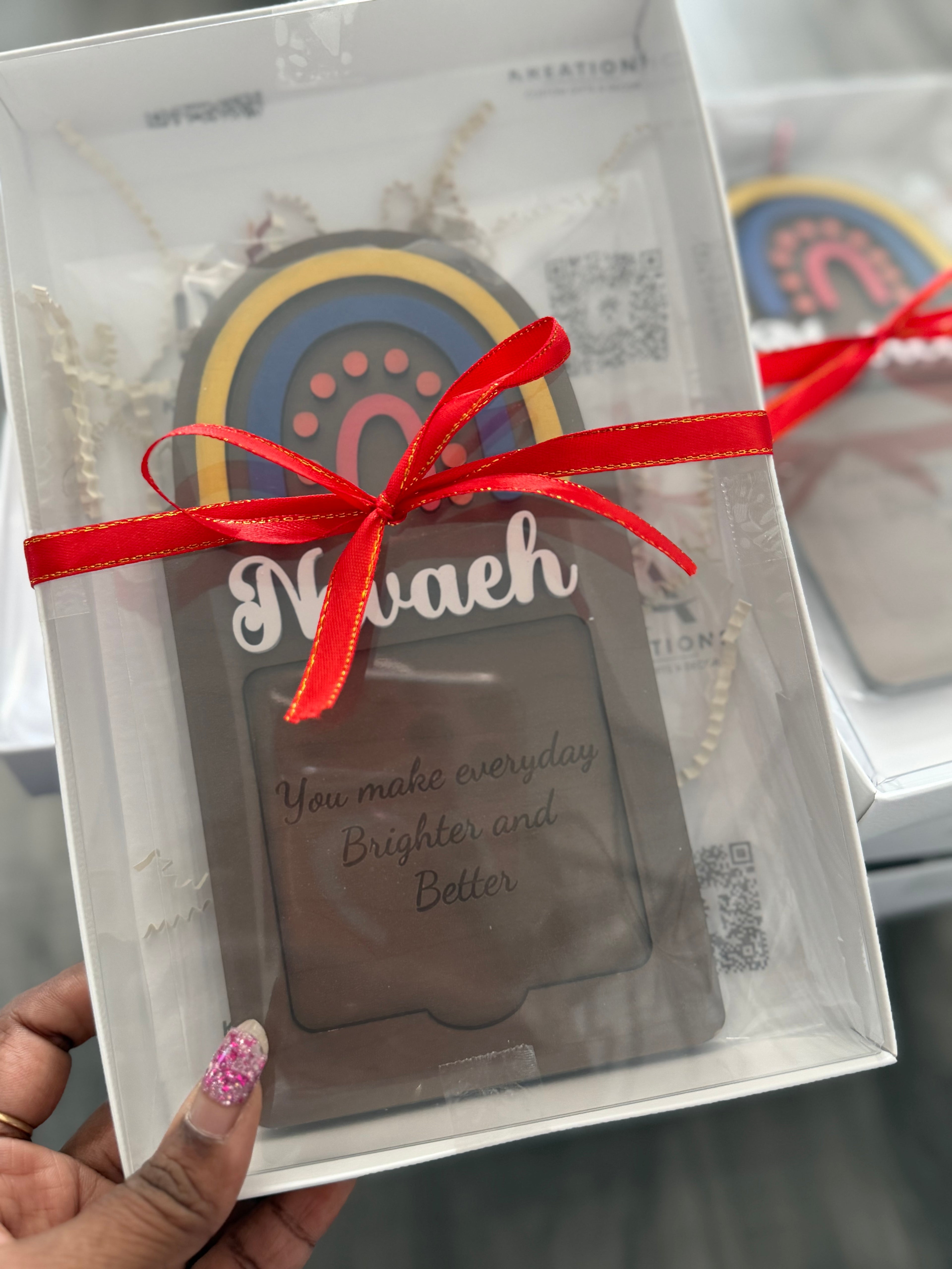 Personalized Rainbow Post-it Note Holder – Appreciation Desk Gift