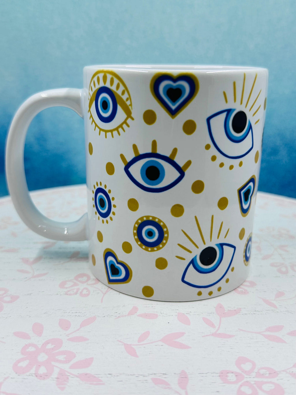Personalized Mug, Evil Eye Mugs, 11oz Mug, Evil Eye Design Mugs, Mugs, Custom mugs, Kitchenware, Evil Eye Design Mug