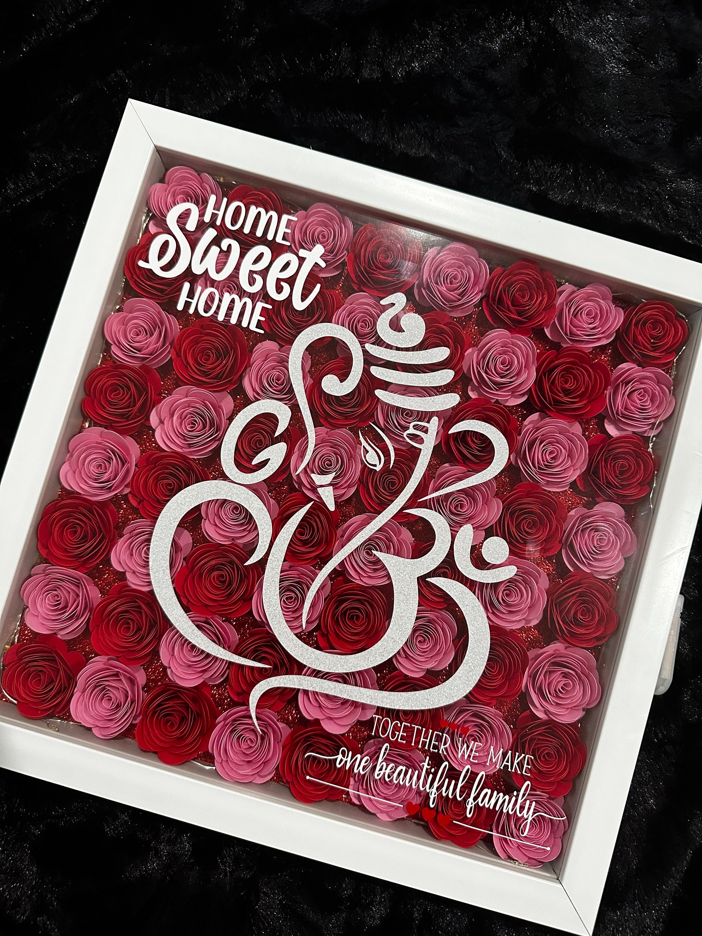 Shadow Box - Ganesh Custom Shadow Box, Housewarming Shadow Box, Custom Shadow Box, Housewarming Gifts, Paperflower Shadow Box, Custom Gifts