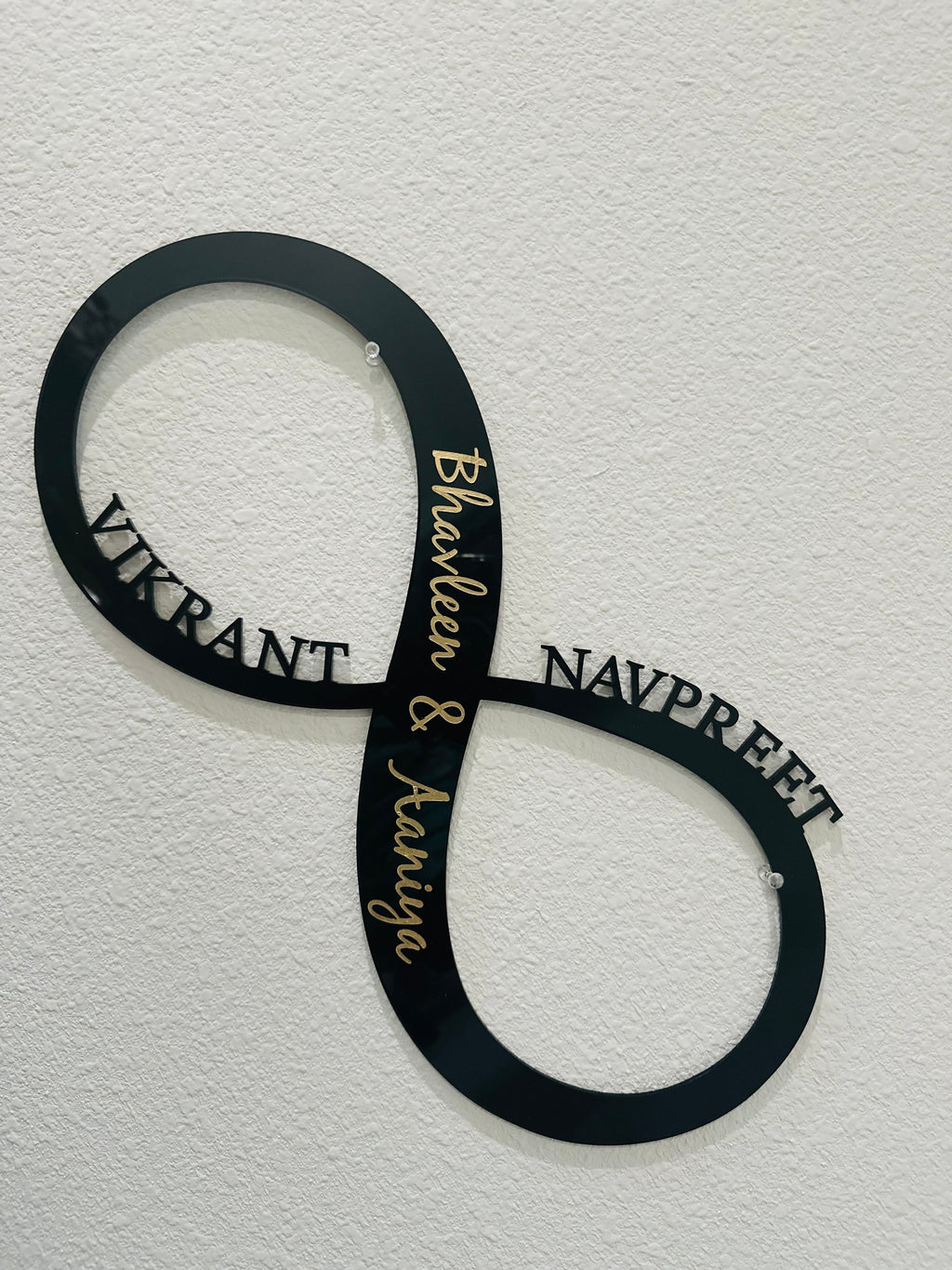 Custom Infinity Family Name Sign Acrylic/Wood