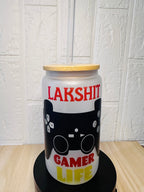 Gamer Glass Can, 16oz Libby Glass can, 12oz Glass can, Gifts for Gamer, Frosted Glass Tumbler, Gamer Glass Tumbler, Glass Tumbler, Glass Can