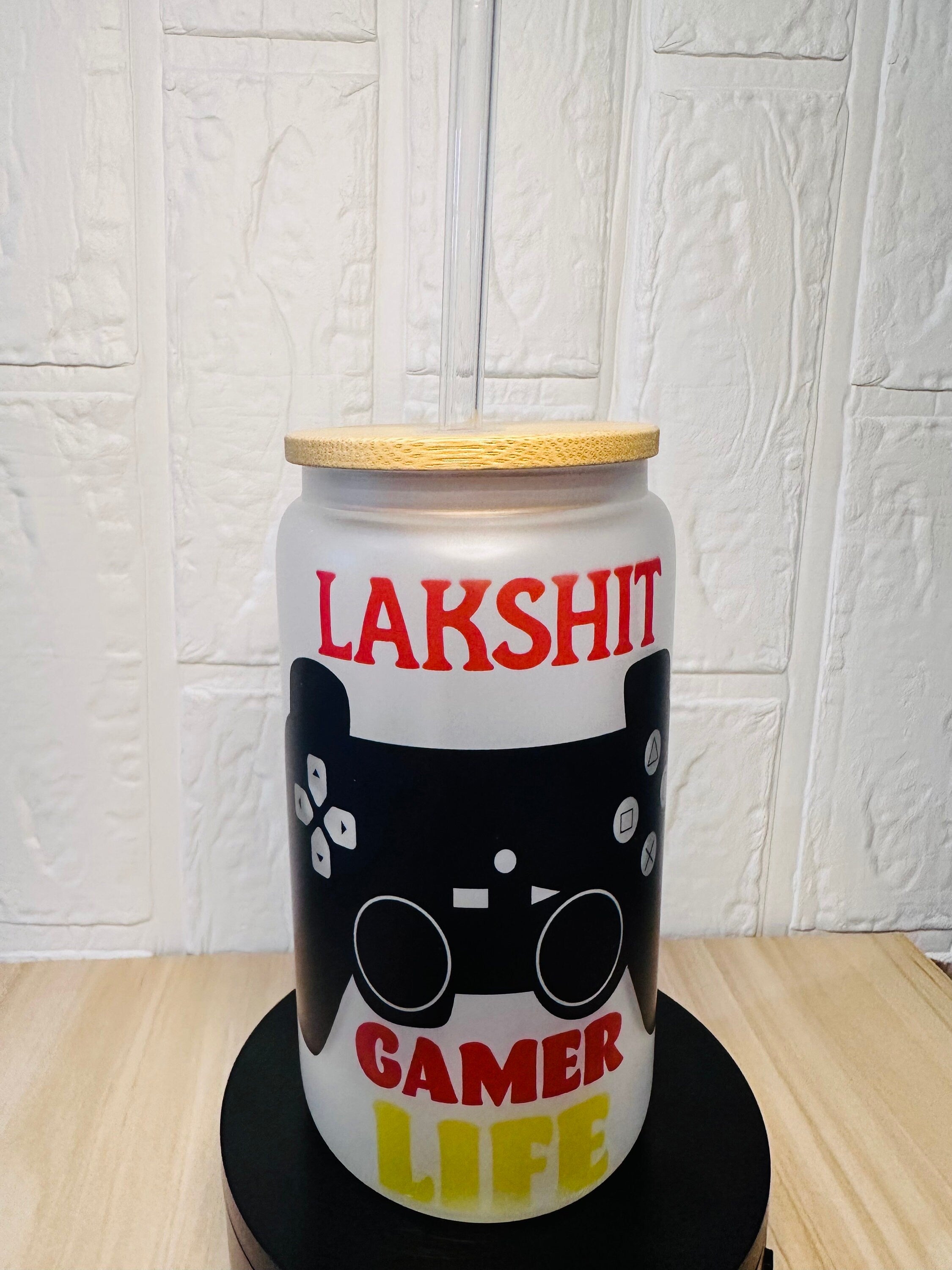 Gamer Glass Can, 16oz Libby Glass can, 12oz Glass can, Gifts for Gamer, Frosted Glass Tumbler, Gamer Glass Tumbler, Glass Tumbler, Glass Can