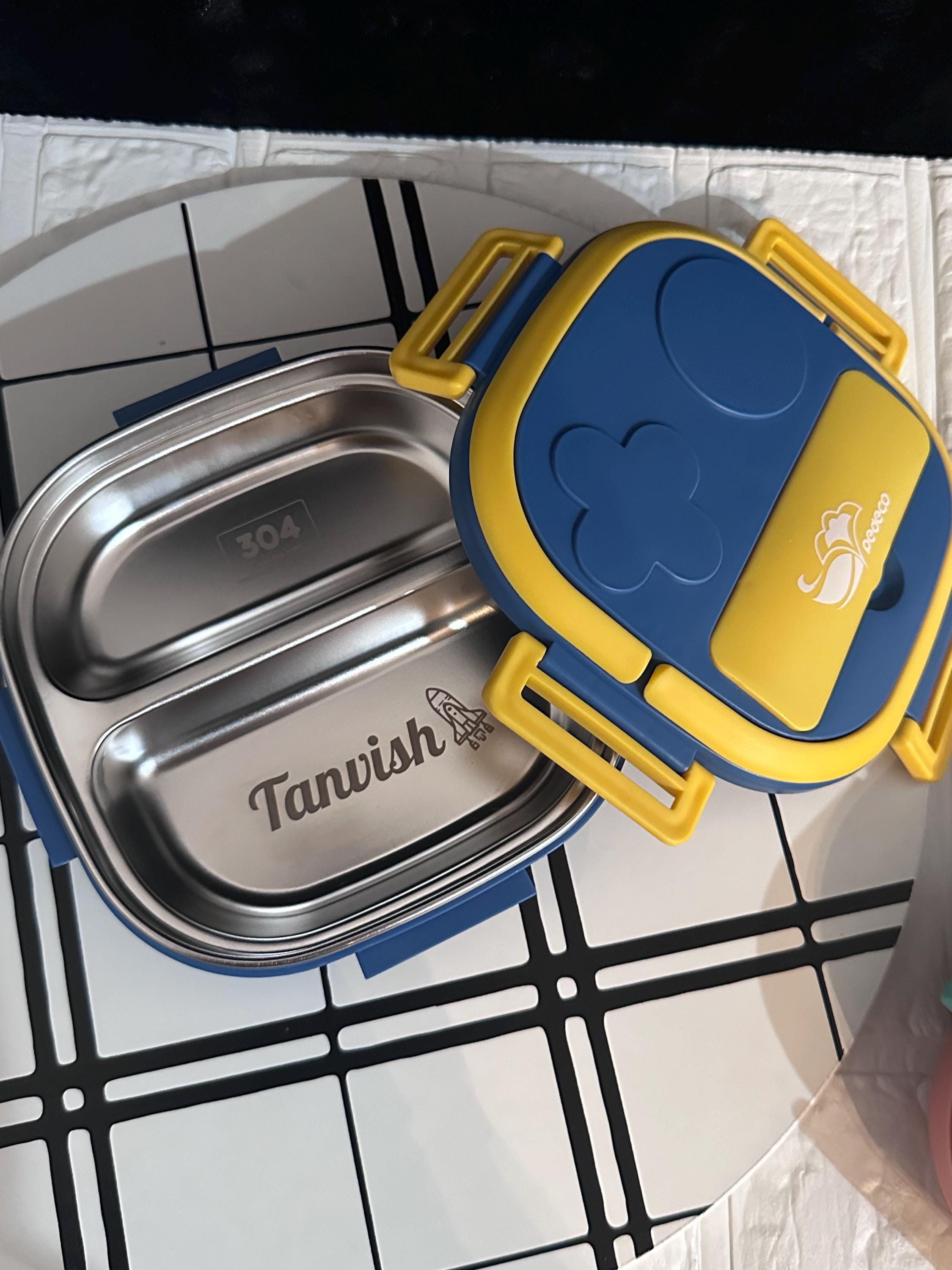 Personalized Bento Lunch Box, Engraved Lunch Box, 2-Compartment Lunch Box, School Lunch Box, School Bento, Bento Box, Stainless Steel Box