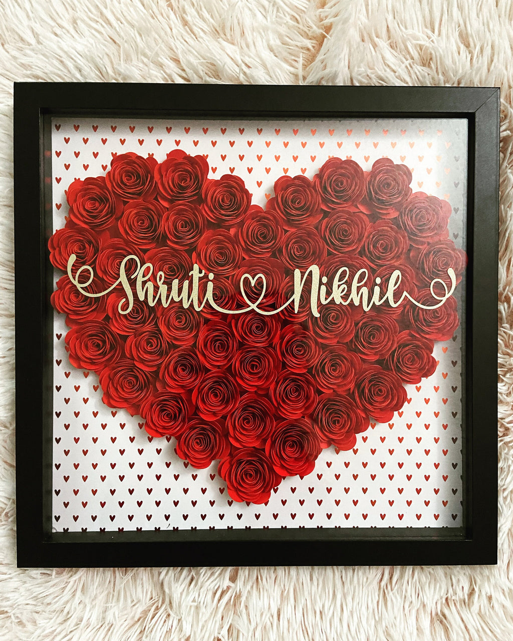 Heart Shaped Shadow Box, Valentines day Gift for Her/Him, Flower Shadow Box, Personalized shadow box, Anniversary Gifts, Valentines day gift