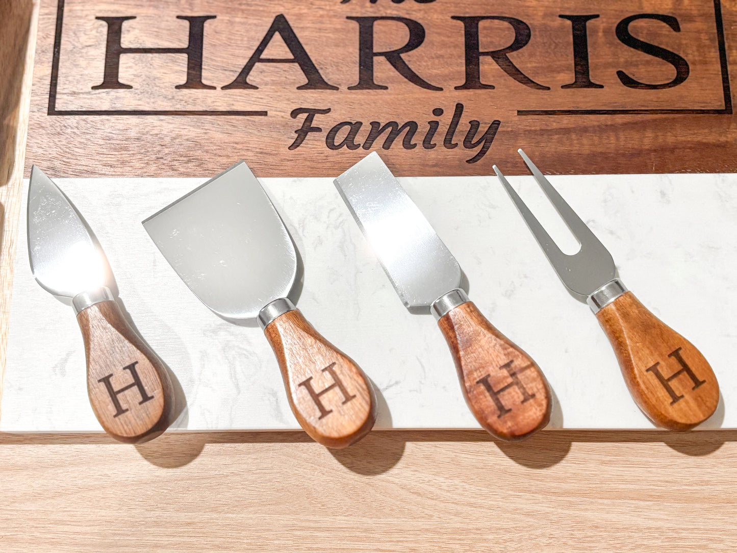 Custom Marble & Wood Charcuterie Board Gift Set – Personalized or Branded