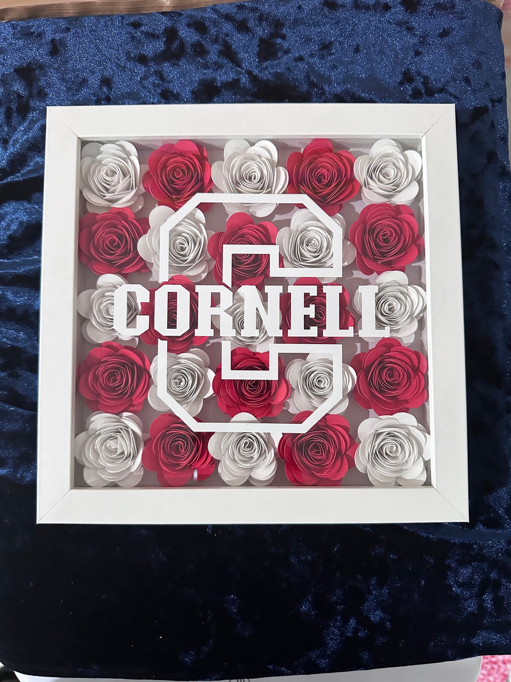 Graduation Paperflower Shadow Box, Graduation Keepsake, Graduation Gifts, Personalized Graduation Gifts, Class of 2024 Graduation shadow box