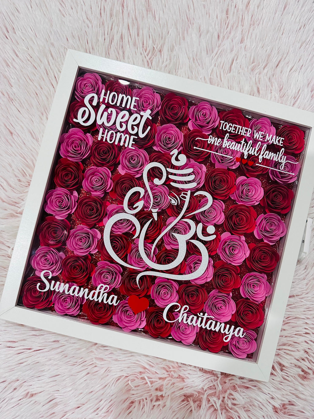 Shadow Box - Ganesh Custom Shadow Box, Housewarming Shadow Box, Custom Shadow Box, Housewarming Gifts, Paperflower Shadow Box, Custom Gifts