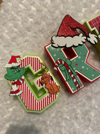 Grinch Christmas Themed 3D Paper Letters, 3d letters, Grinch 3d letters, Grinch , Christmas table decor, Christmas Grinch, Cardstock letters