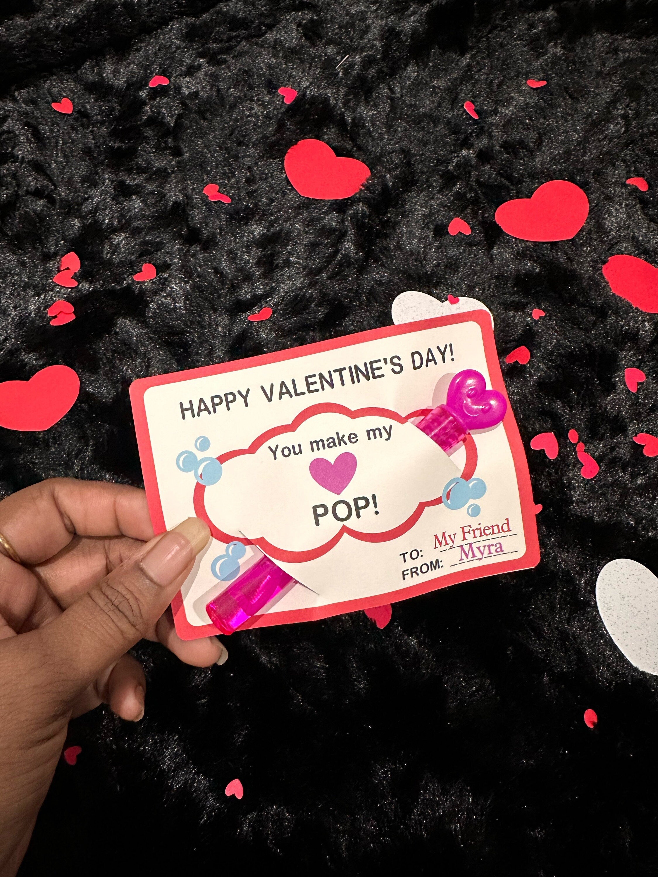 Valentine Cards with Bubble Wand,Classroom Valentines, Valentine card,Kids Valentines