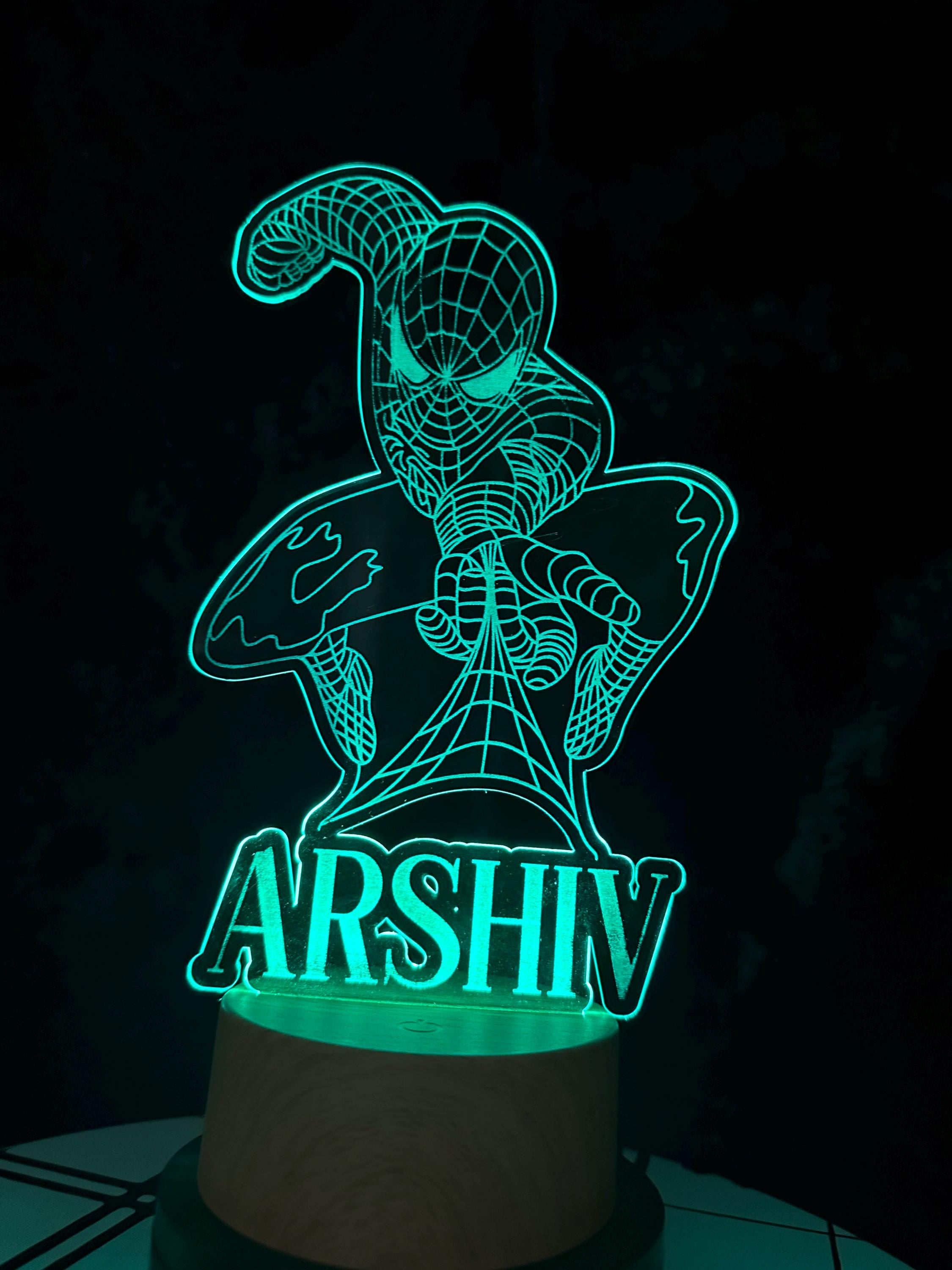 Spiderman Night Light, Kids Night Light, Cute Night Light, Custom Night Light, Gift for Kids, Personalized Night Light, Night Light, Gifts