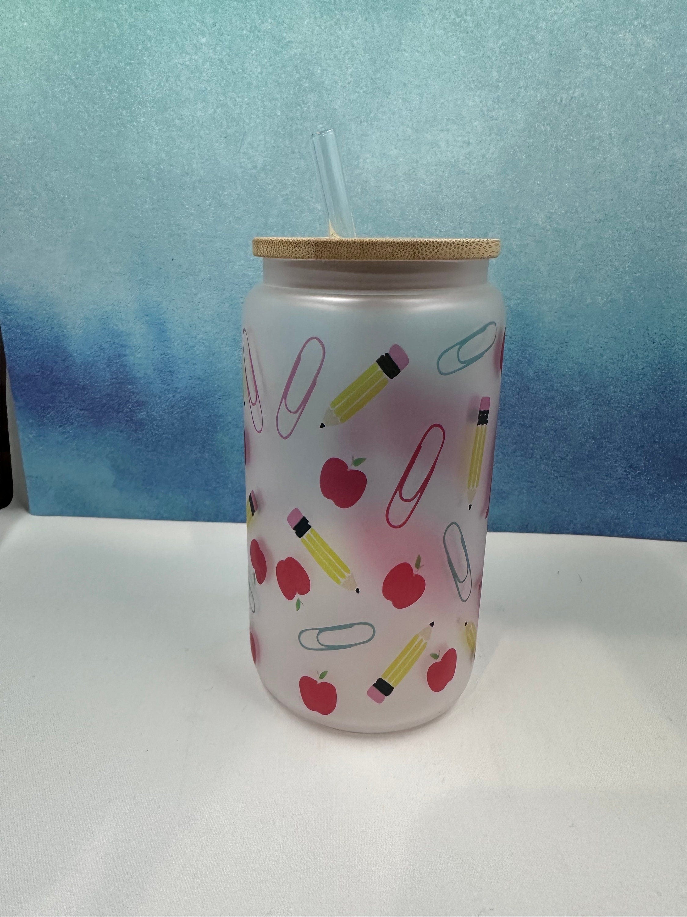 Teacher Glass Can, Teacher Appreciation Glass Can, Teacher Gifts, Teacher Appreciation Gifts,Teacher Year end Gifts, Teacher, Glass Tumbler