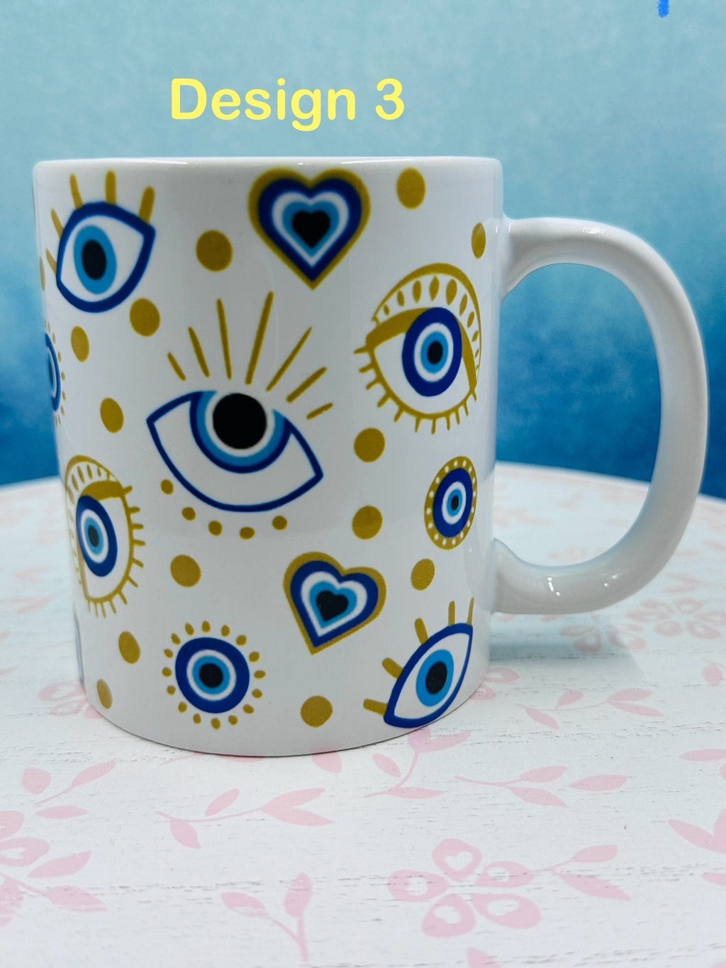 Personalized Mug, Evil Eye Mugs, 11oz Mug, Evil Eye Design Mugs, Mugs, Custom mugs, Kitchenware, Evil Eye Design Mug