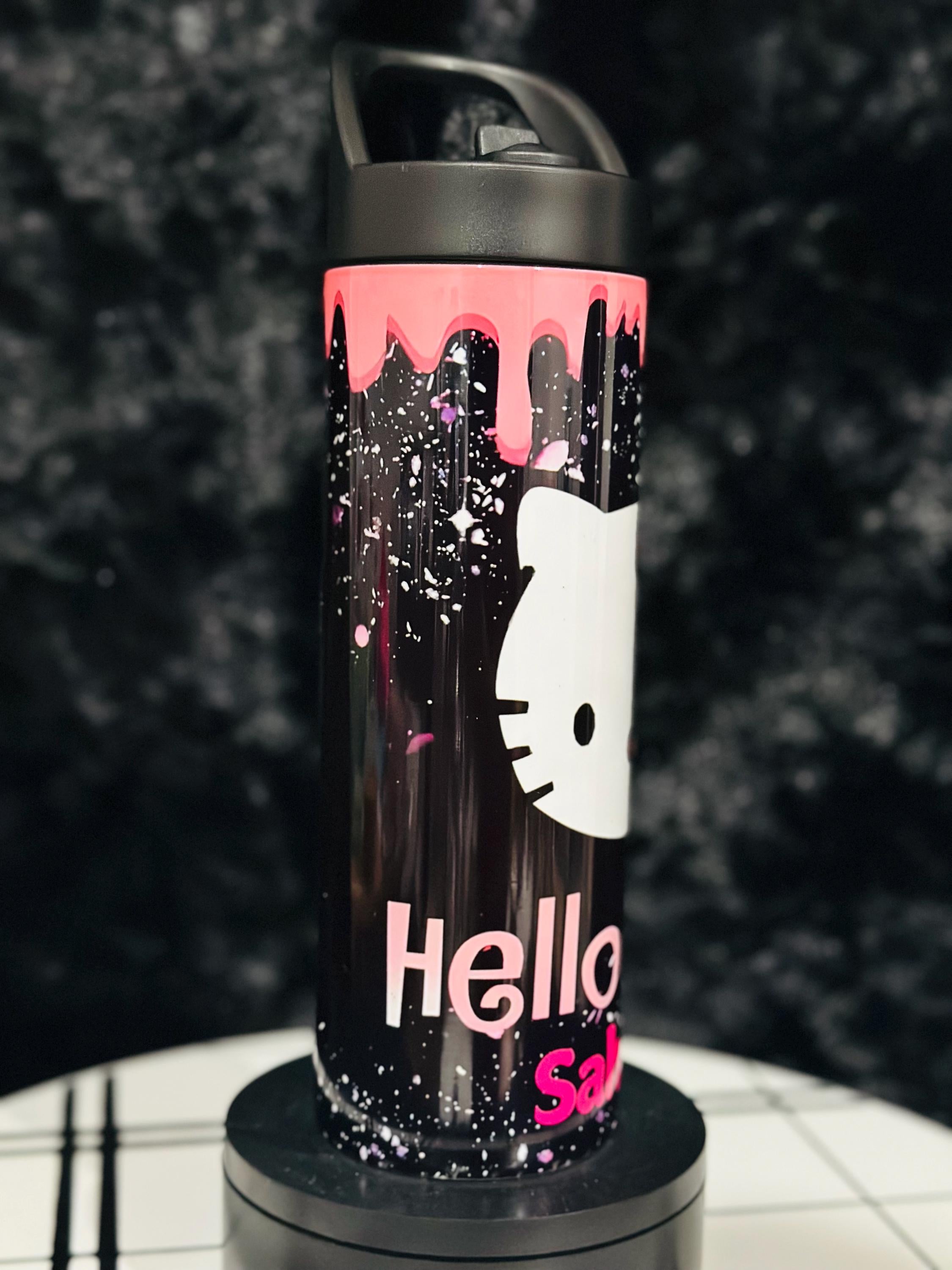 HelloKitty Water Tumbler, Custom Water Tumbler, 20oz and 16oz Custom Tumbler, Water Tumbler for Kids, School Water Bottle, Kids Return Gifts