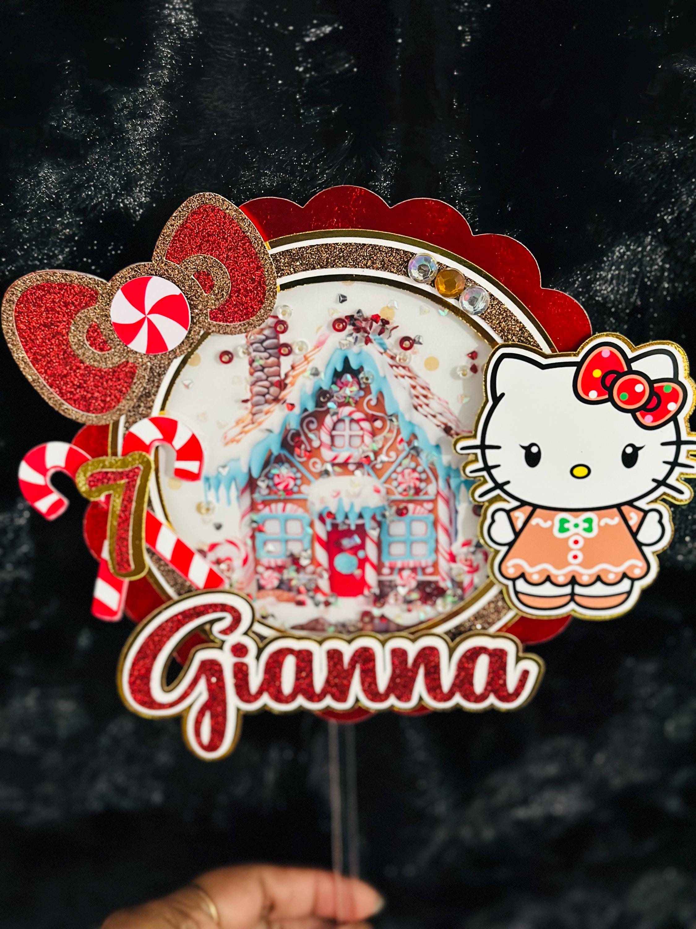 Custom Cake Topper, Birthday Cake Topper, Hello Kitty Cake Topper, Cake Topper, Personalized Cake Topper, Birthday, Birthday Party Supplies