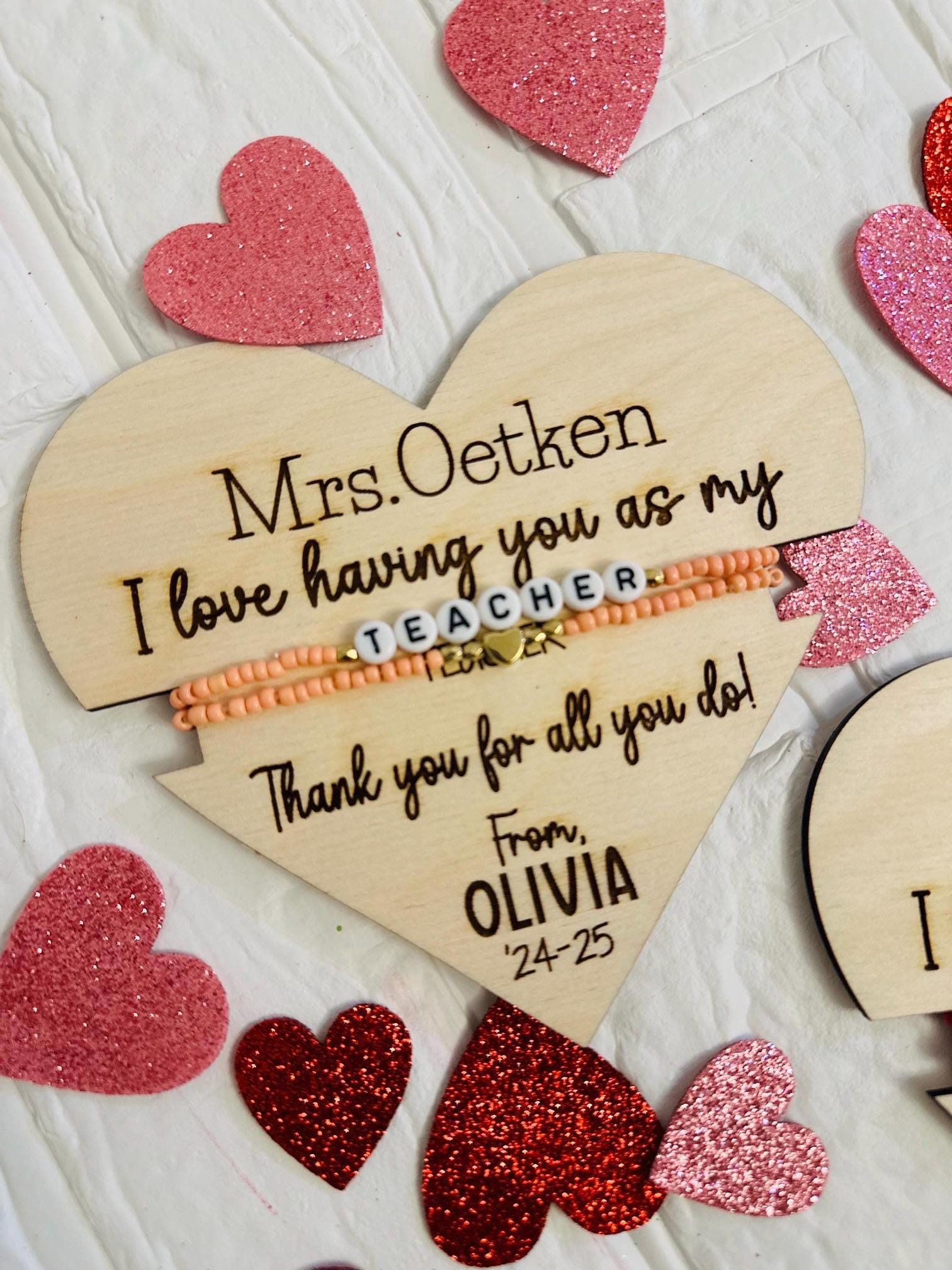 Teacher Gift Valentine, teacher gift valentines day, gifts for teacher, Personalised Gift for Teacher, Teacher Bracelets, Bracelet Gifts