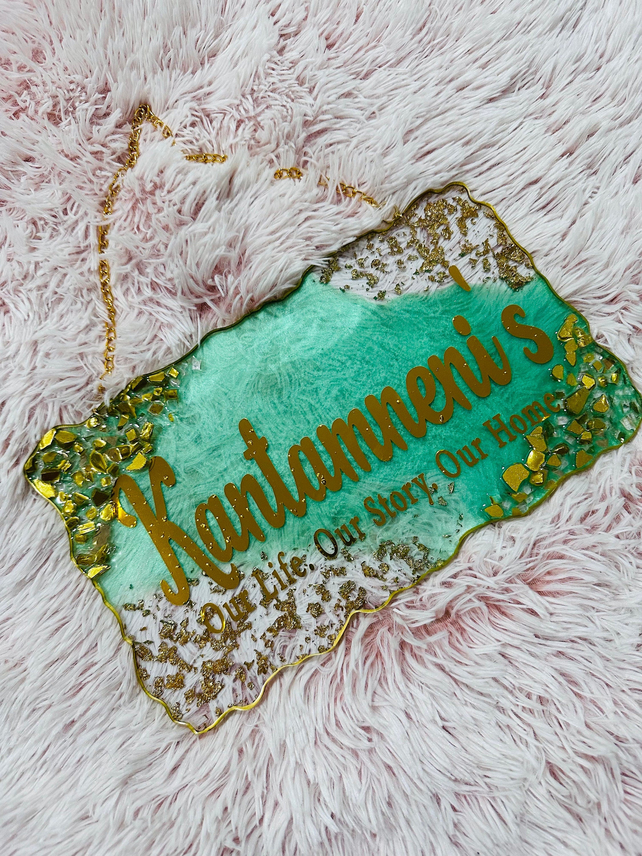 Resin Name Sign, Resin Door Sign, Resin Door Hanger, Resin Name Board, Resin Family Name Sign, Resin, Housewarming Gifts, Custom Door Sign