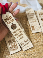 Personalized Wooden Teacher Bookmarks – Teacher Gift