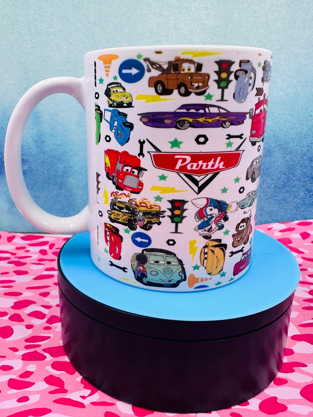 Personalized Cars Mug, Custom Mug, 11oz Mug, Return Gifts, Kids Mugs, Kids Return Gifts, Kids Drinkware, Custom Return Gifts, Kids Cars Mug