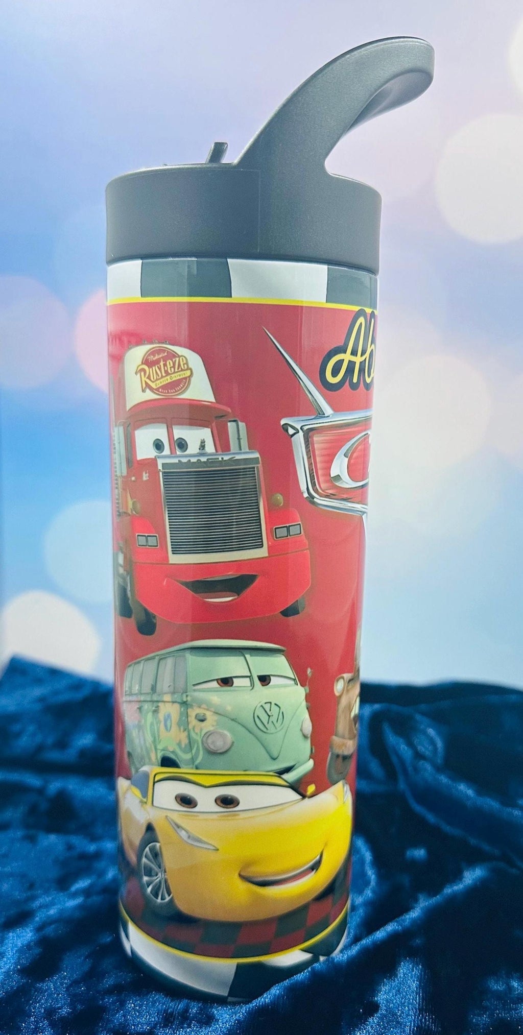 Cars Water Tumbler, Custom Water Tumbler, 16oz 20oz Custom Tumbler, Water Tumbler for Kids, School Water Bottle, Kids Return Gifts