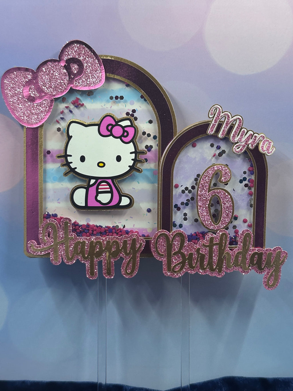 Custom Cake Topper, Birthday Cake Topper, Hello Kitty Cake Topper, Cake Topper, Personalized Cake Topper, Birthday, Birthday Party Supplies