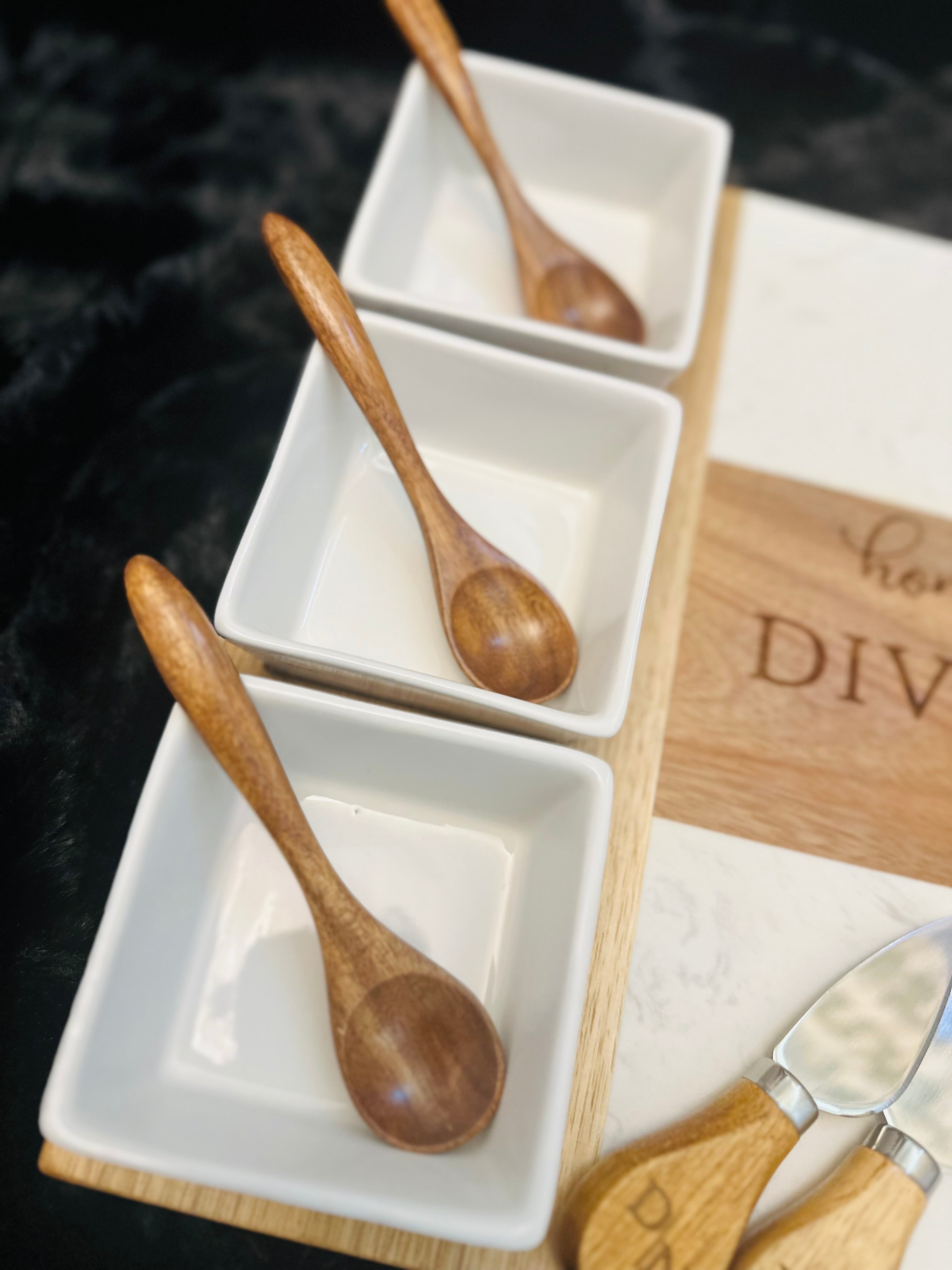 Custom Marble & Wood Charcuterie Board Gift Set – Personalized or Branded