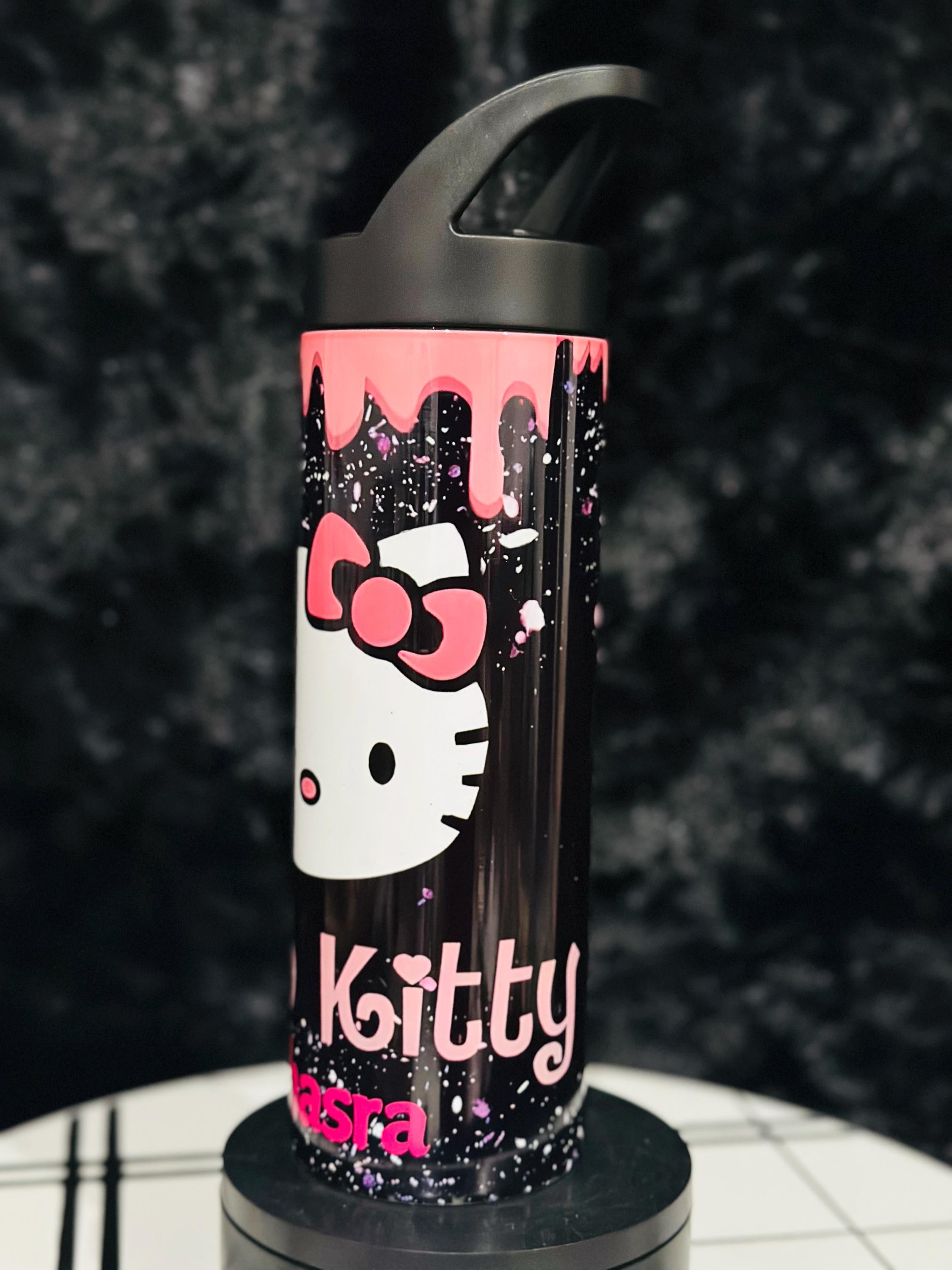 HelloKitty Water Tumbler, Custom Water Tumbler, 20oz and 16oz Custom Tumbler, Water Tumbler for Kids, School Water Bottle, Kids Return Gifts