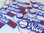 Personalized Baseball Bag Tag | Custom Player Name & Number Tag | Sports Team Luggage Tag