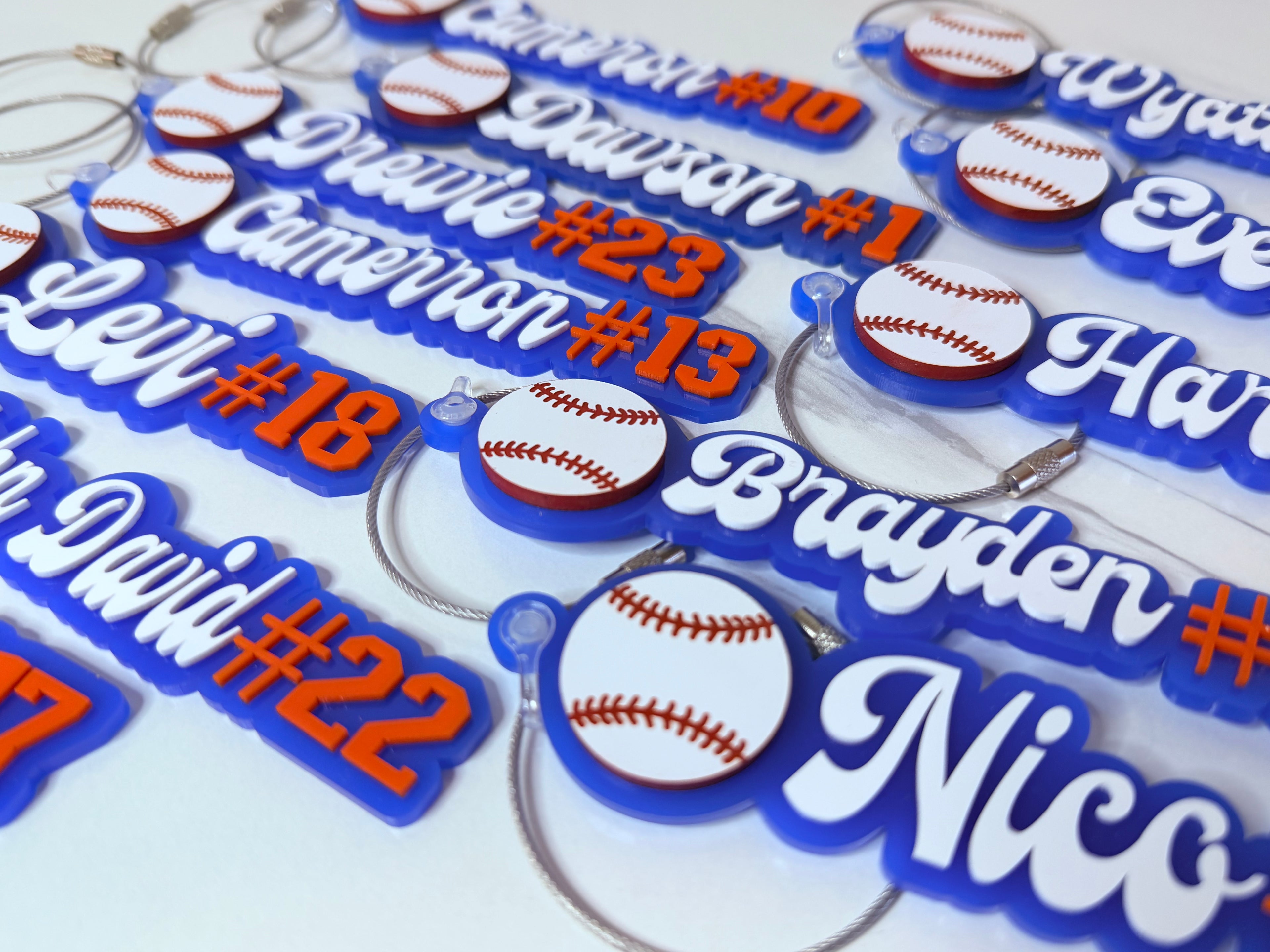 Personalized Baseball Bag Tag | Custom Player Name & Number Tag | Sports Team Luggage Tag