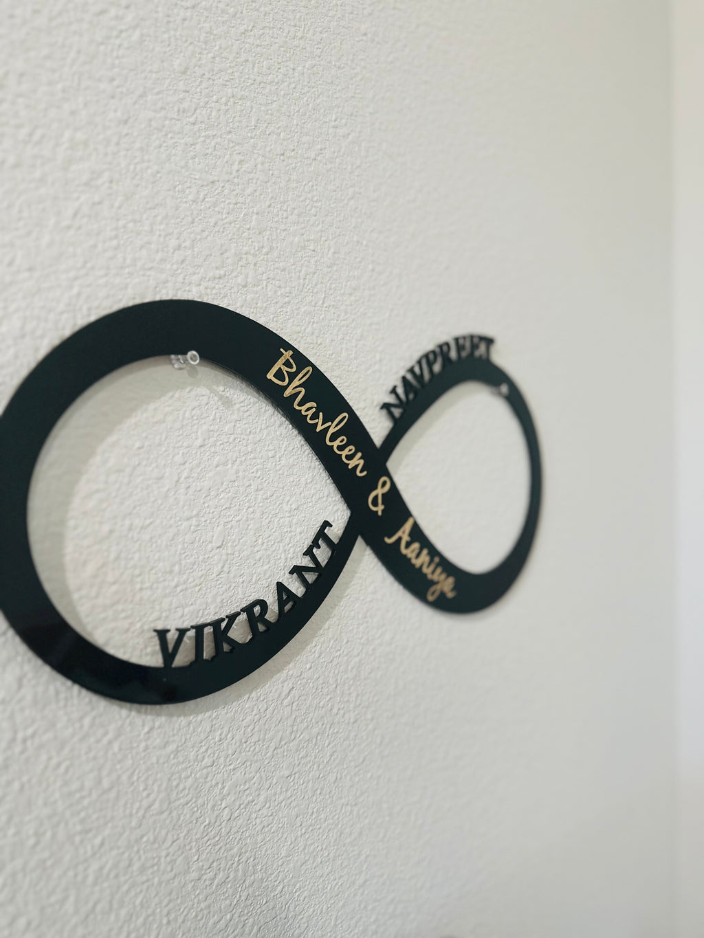 Custom Infinity Family Name Sign Acrylic/Wood
