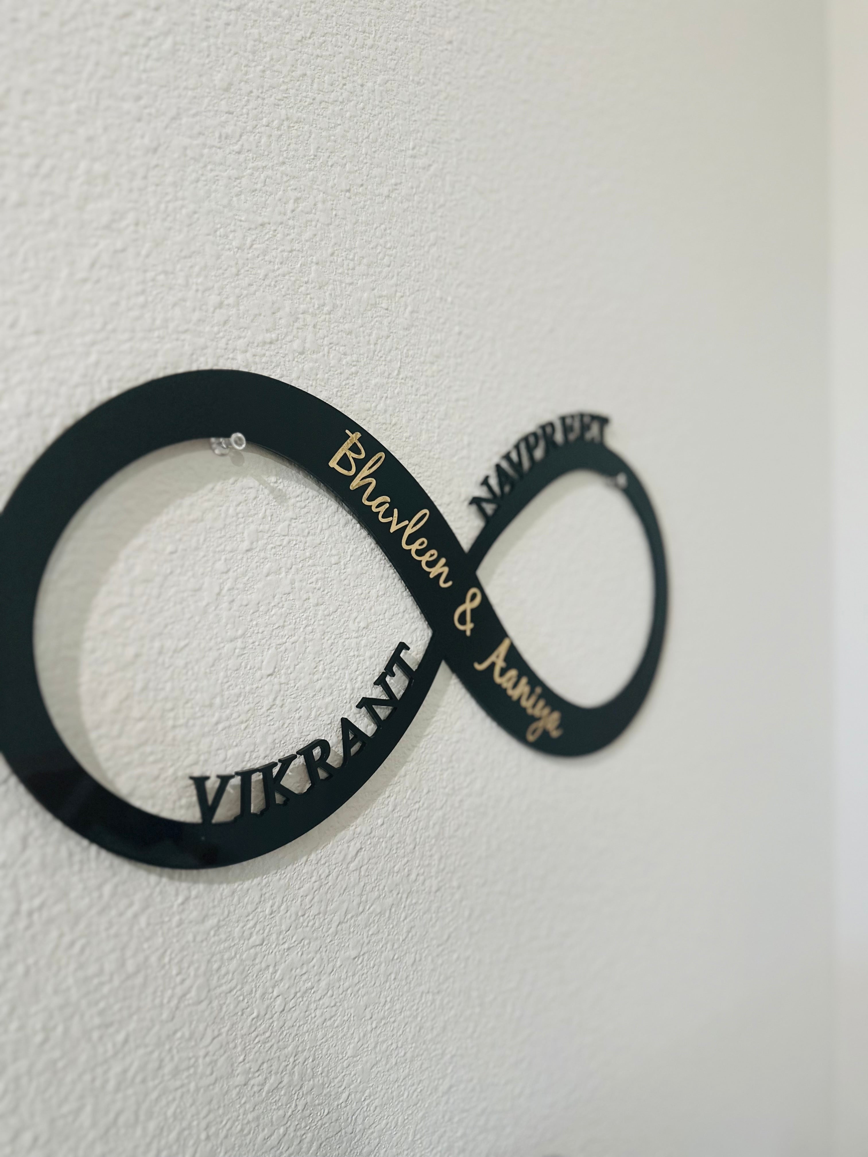 Custom Infinity Family Name Sign Acrylic/Wood