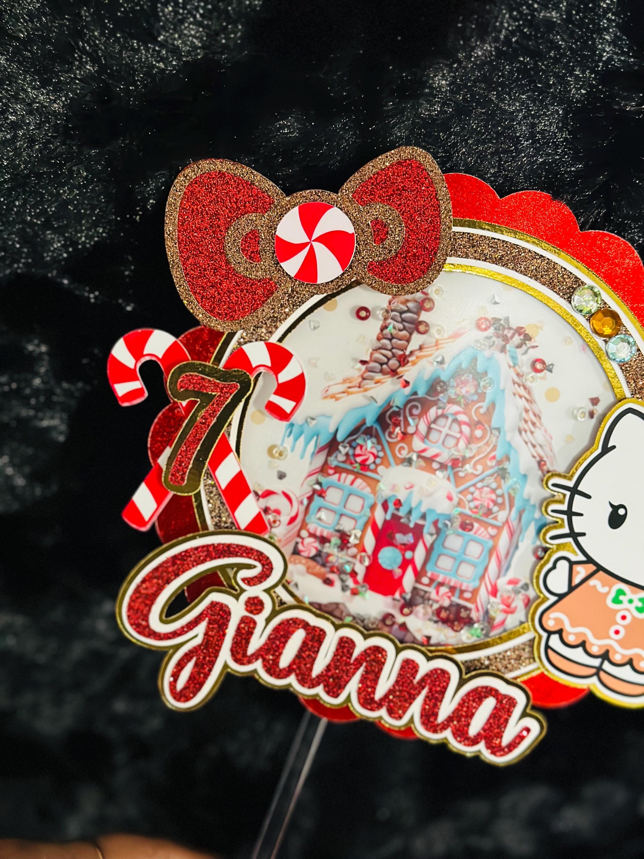 Custom Cake Topper, Birthday Cake Topper, Hello Kitty Cake Topper, Cake Topper, Personalized Cake Topper, Birthday, Birthday Party Supplies