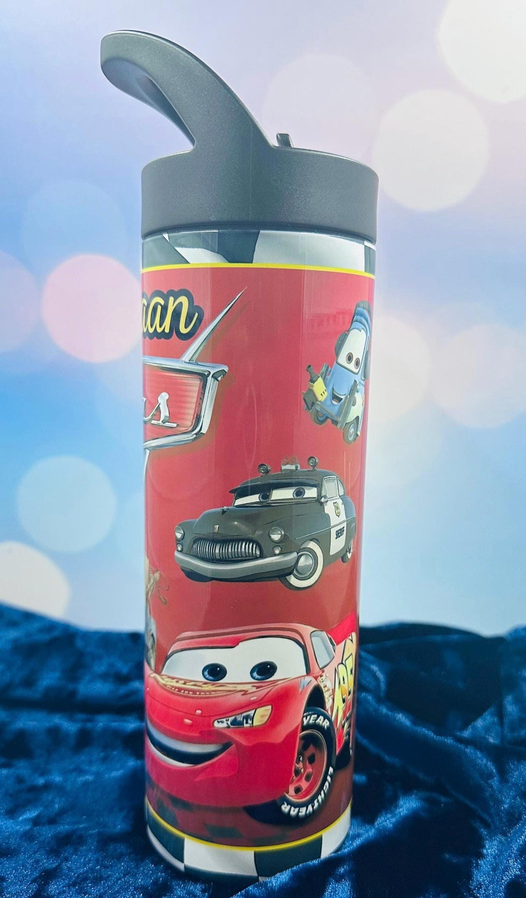 Cars Water Tumbler, Custom Water Tumbler, 16oz 20oz Custom Tumbler, Water Tumbler for Kids, School Water Bottle, Kids Return Gifts