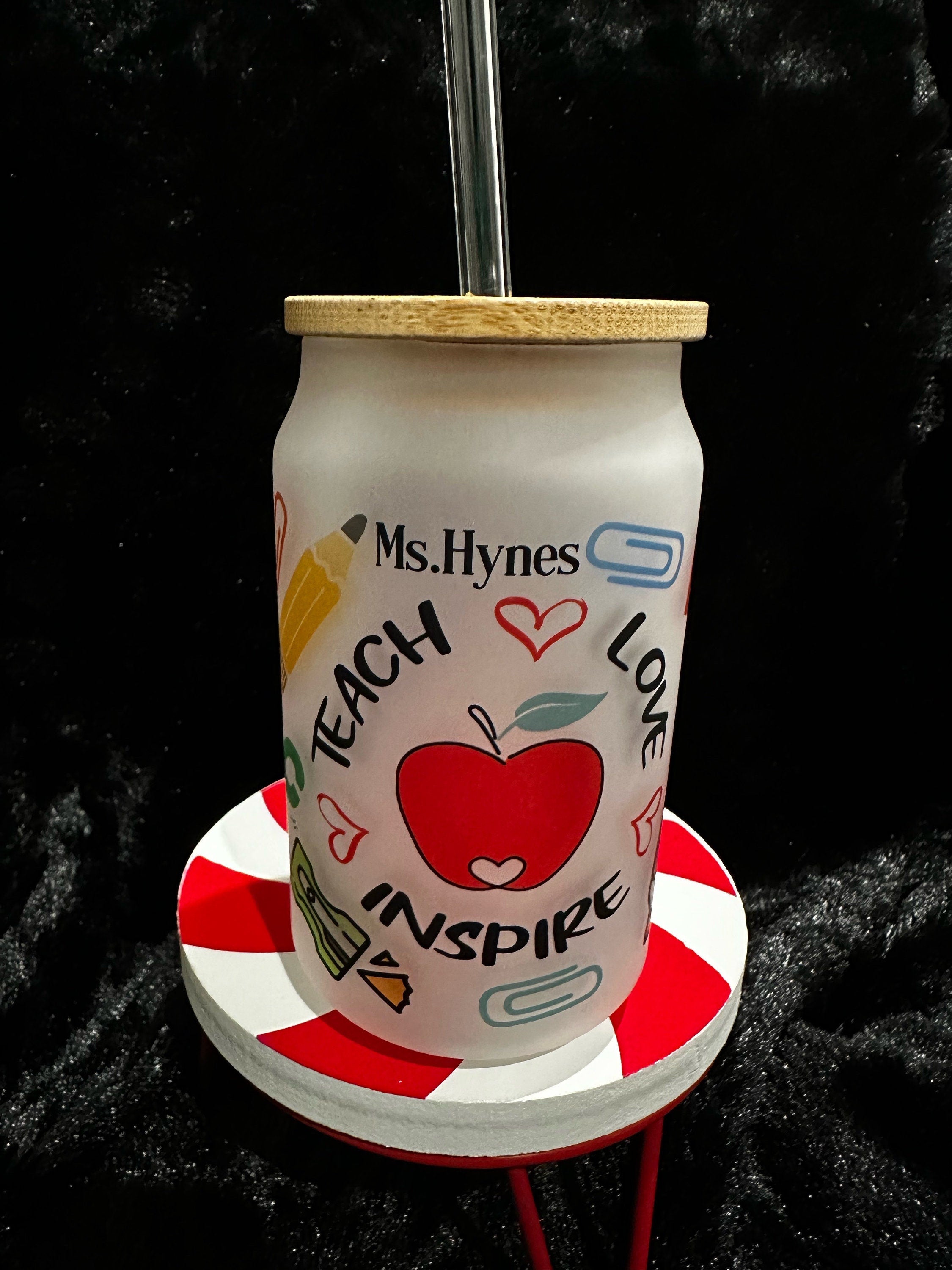 Teacher Glass Can, Teacher Appreciation Glass Can, Teacher Gifts, Teacher Appreciation Gifts,Teacher Year end Gifts, Teacher, Glass Tumbler