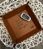 Custom Leather Valet Tray – Engraved with Logo or Initials | Perfect Corporate Gift