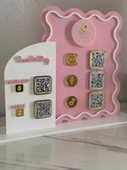 Custom Acrylic wavy QR Code Sign | Personalized Business Display Stand