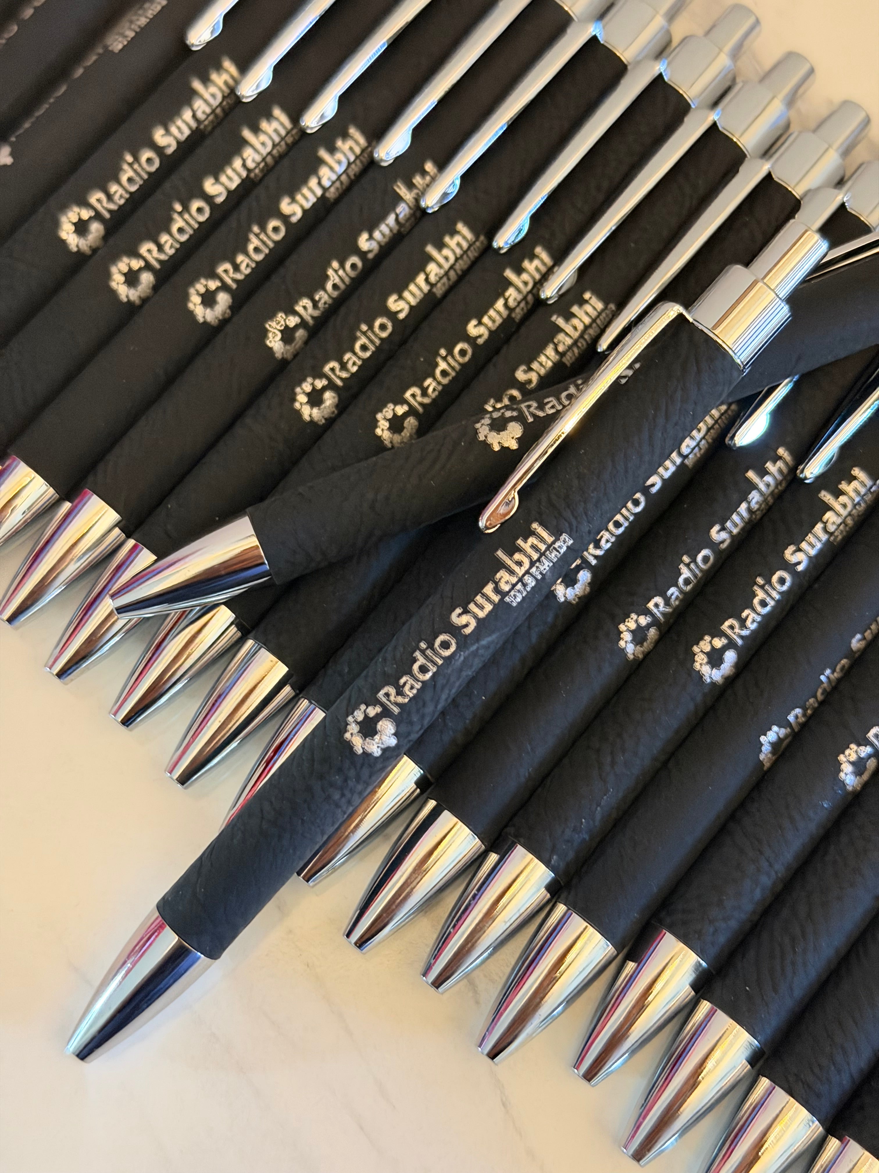 Personalized Leatherette Engraved Pen – Custom Name or Logo Pen, Corporate Gift, Business Giveaway