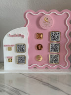 Custom Acrylic wavy QR Code Sign | Personalized Business Display Stand