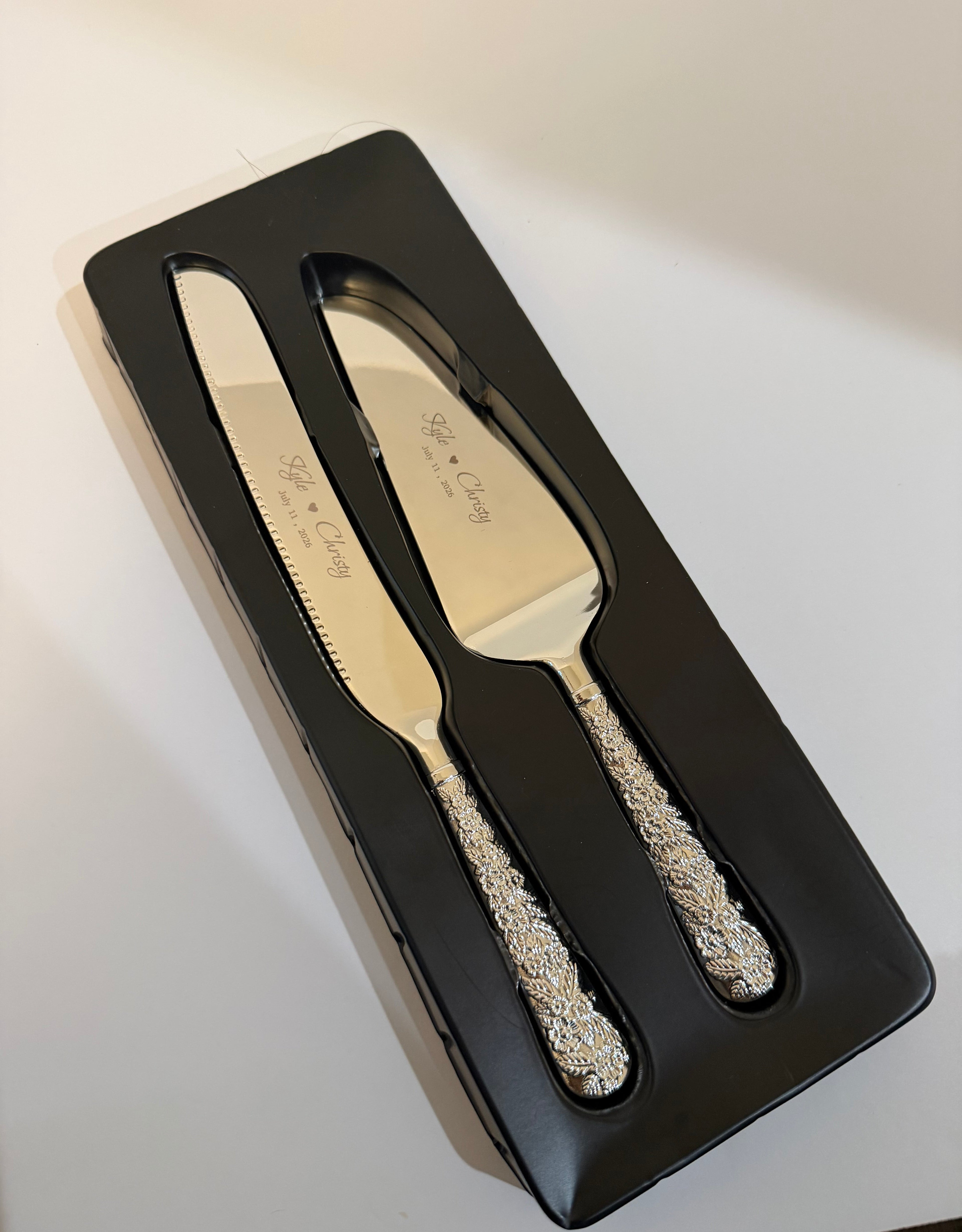 Personalized Wedding Cake Knife & Server Set