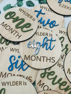 Wooden Baby Milestone Discs – Personalized Monthly Set