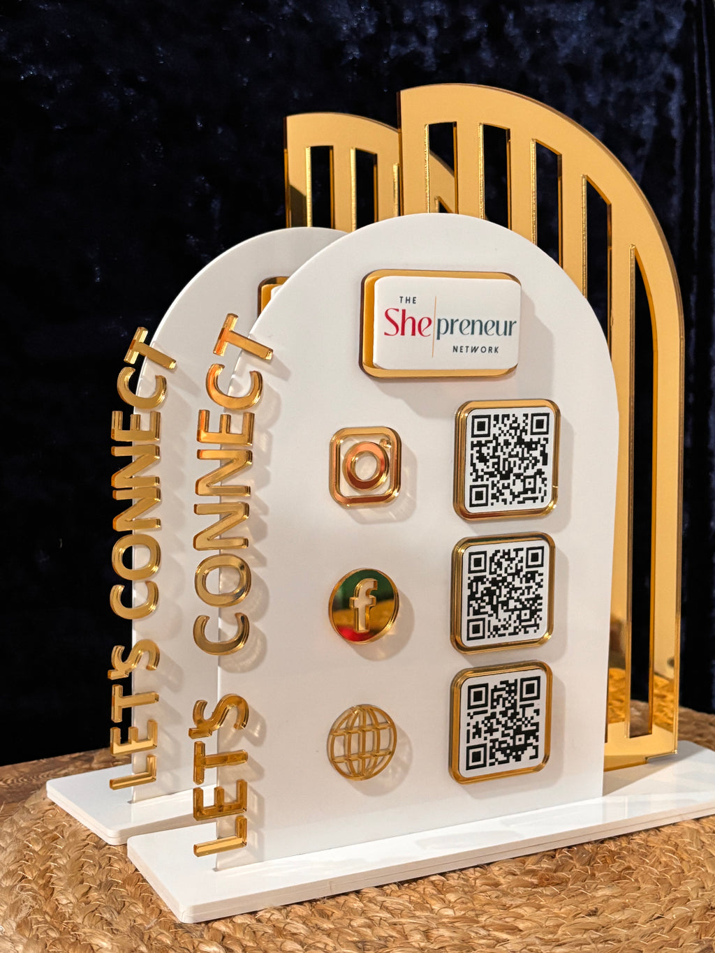 Personalized Business QR Code Sign | Acrylic Social Media Display | Custom Booth Sign | Instagram Facebook Website QR