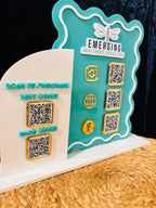 Custom Acrylic wavy QR Code Sign | Personalized Business Display Stand