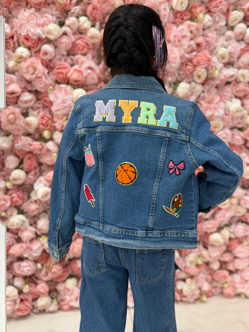 Custom Kids Denim Jacket with Name & Patches | Personalized Unisex Jean Jacket