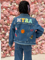 Custom Kids Denim Jacket with Name & Patches | Personalized Unisex Jean Jacket