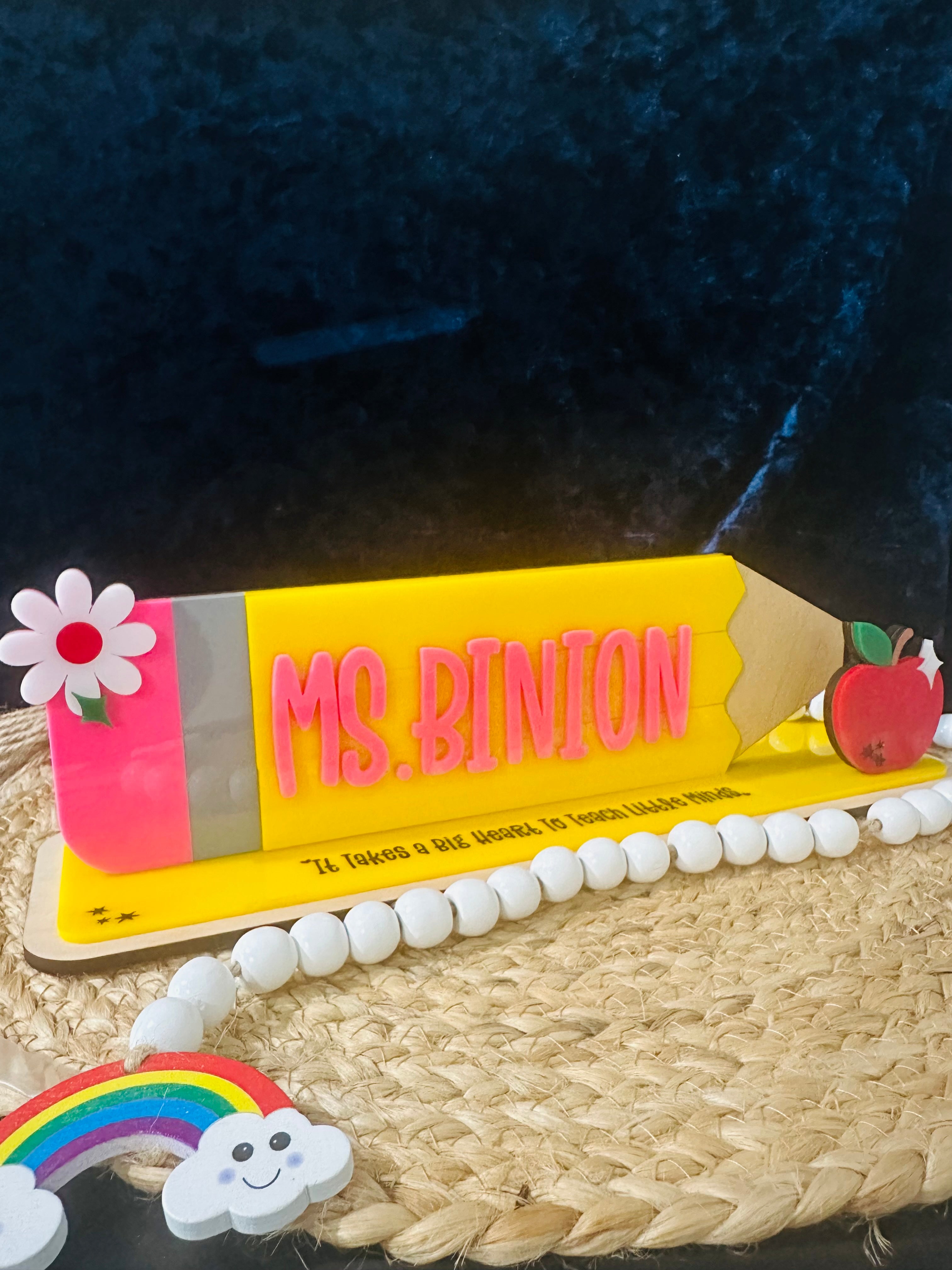 Personalized Back-to-School Desk Sign for Teachers