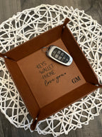 Custom Leather Valet Tray – Engraved with Logo or Initials | Perfect Corporate Gift