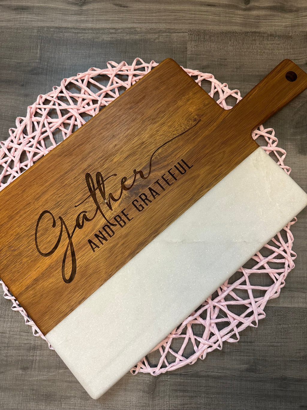 Custom Charcuterie Board & Cheese Knife Set | Marble & Acacia | Personalized Gift | Monogram | Wedding | Housewarming | Zip Code Engraving